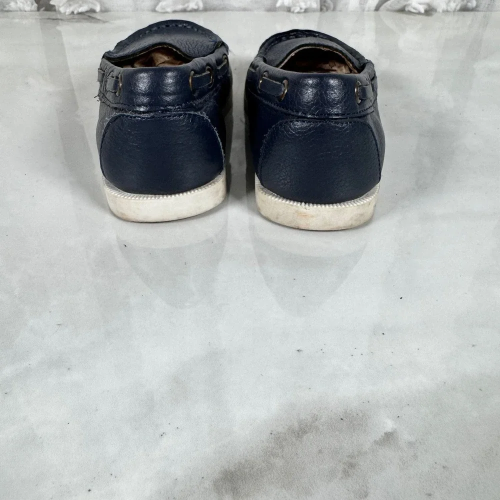 Janie and Jack Navy‎ Blue Leather Slip On Loafers Kid's/Toddler's size 8